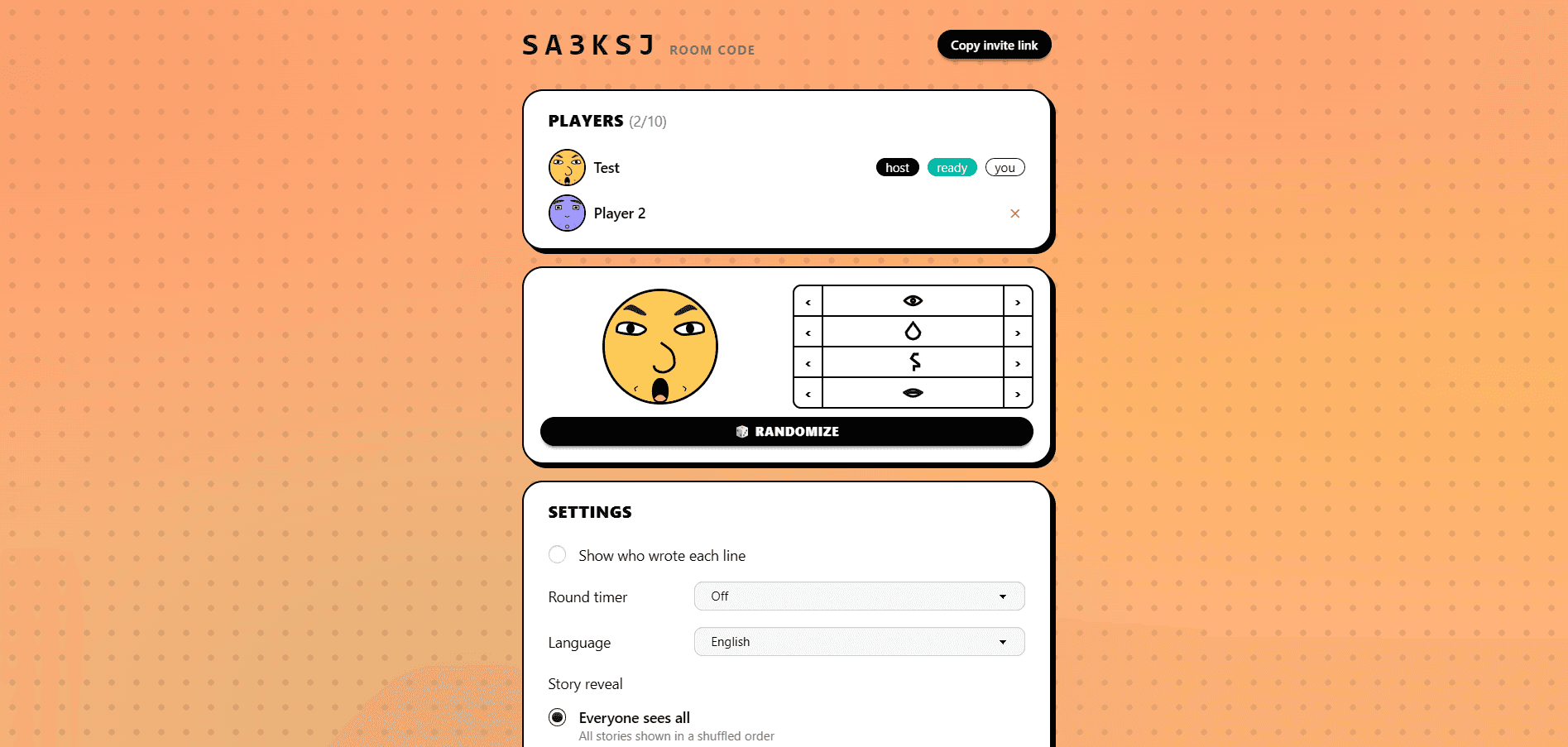 Desktop lobby with two players joined