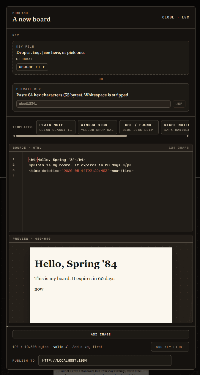 Spring '84 mobile publishing flow