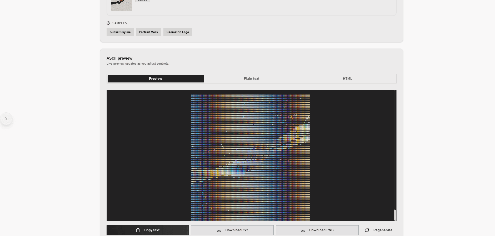 ASCII Preview