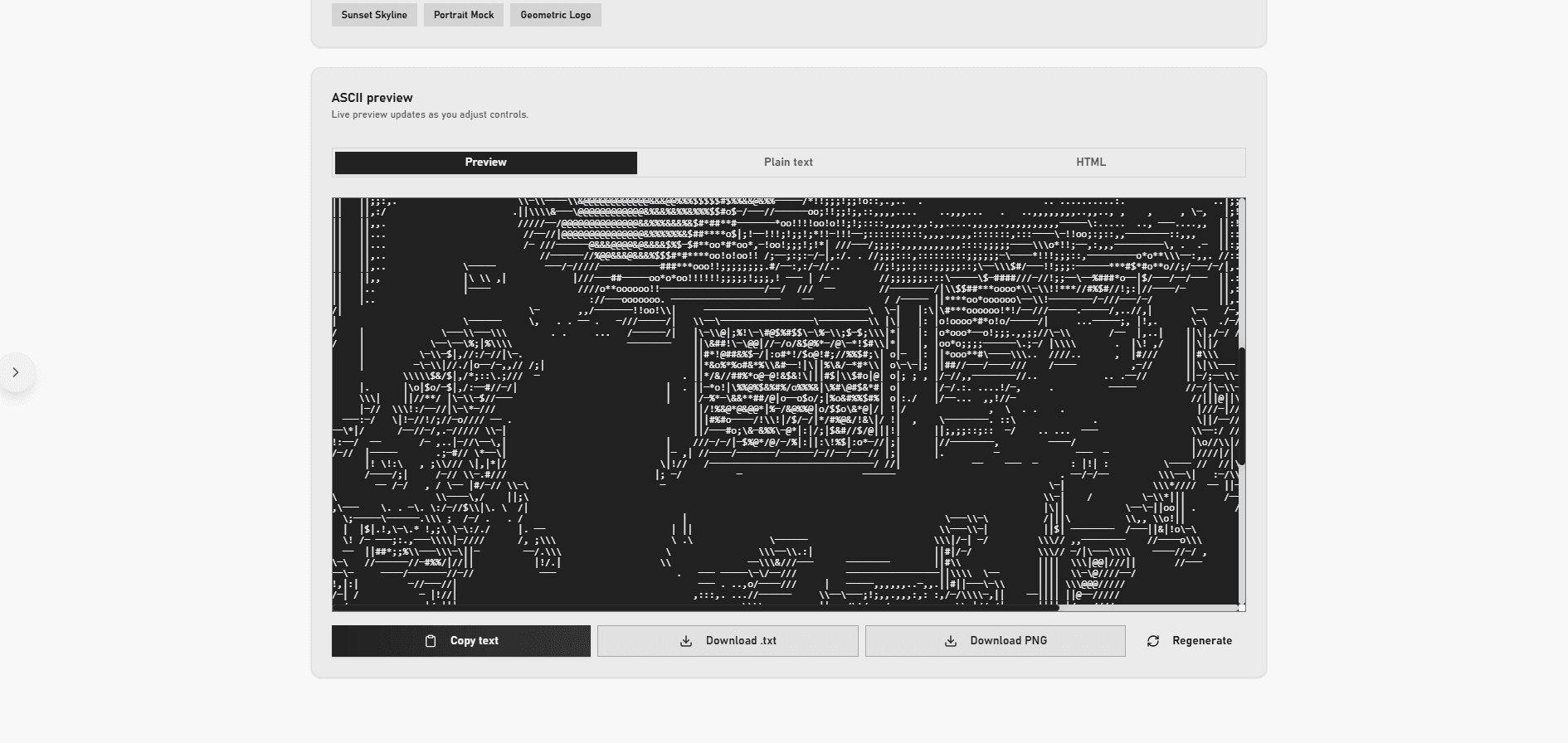 ASCII Preview