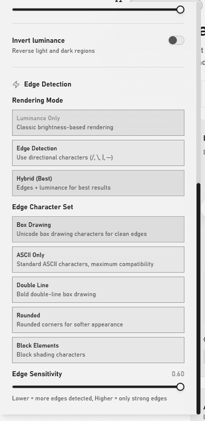 Edge Detection Controls