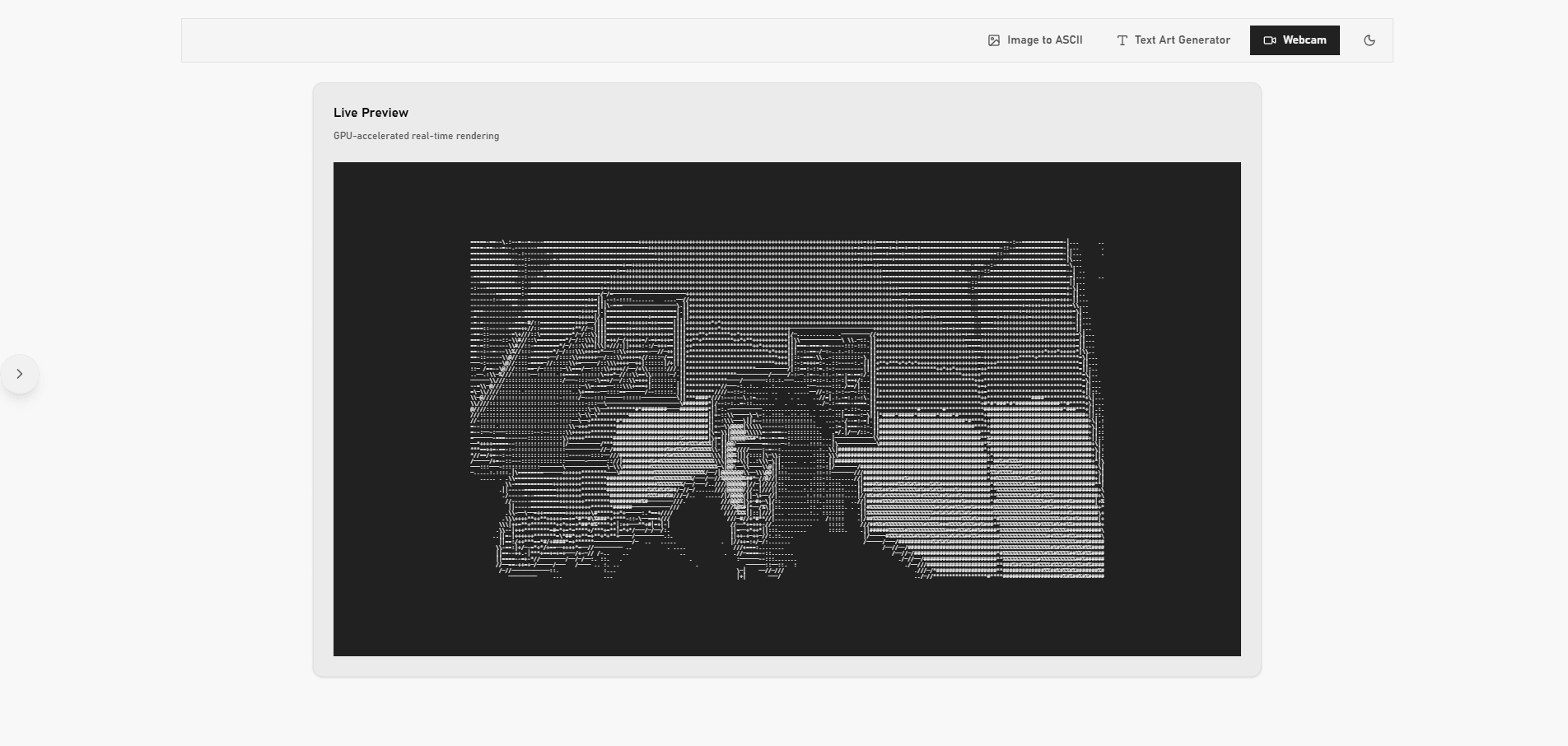 Webcam to ASCII live view
